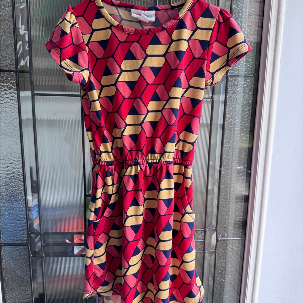 LuLaRoe Pink and Black Flutter Sleeve Sundress